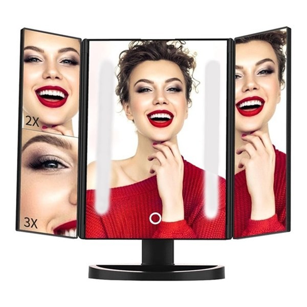 Beauty24 Espejo Triptico Para Maquillaje Con Luz Led Y Aumento #1