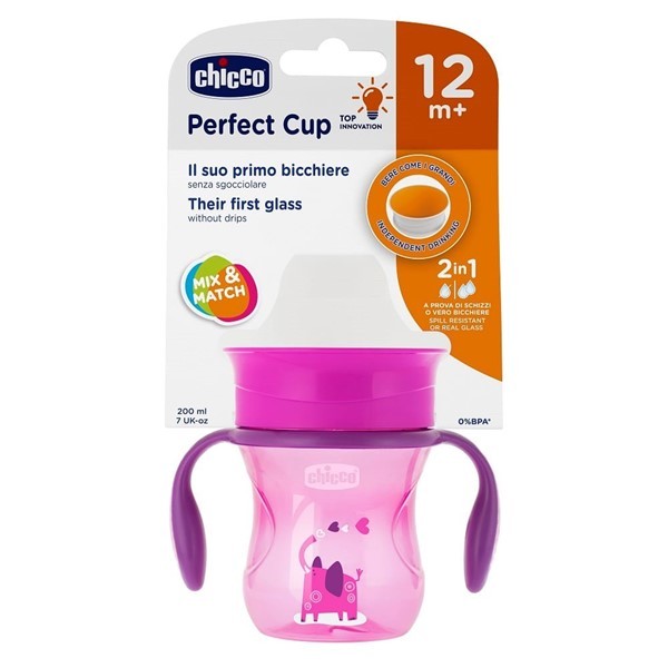Chicco Vaso Perfect Cup Rosa 200 ml + 12 meses #1