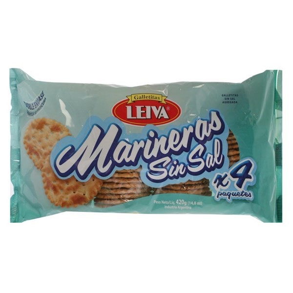 Galletita Marinera Sin Sal Leiva 420 Gr #1