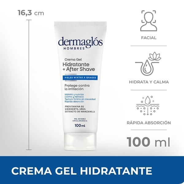 Crema Facial Dermaglós Hombres Hidratante After Shave x 100 ml alt