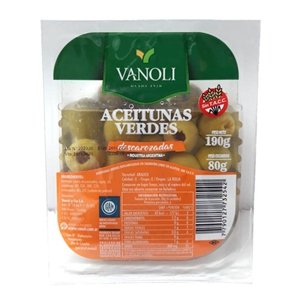 Aceitunas Verdes Descarozadas Vanoli 80 G #1