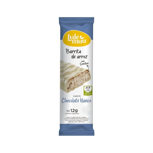 Barrita Bañada Chocolate Blanco Lulemuu Sin Tacc 12 g. #1