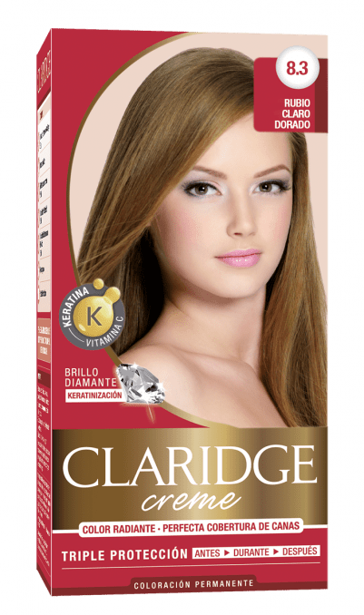 Claridge Kit Coloración Permanente Creme N° 8.3 Rubio Claro Dorado #1