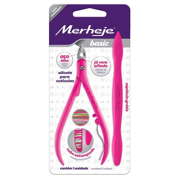 Merheje Basic Kit Alicate Para Cuticula C/Mango Estampado + Espatula alt