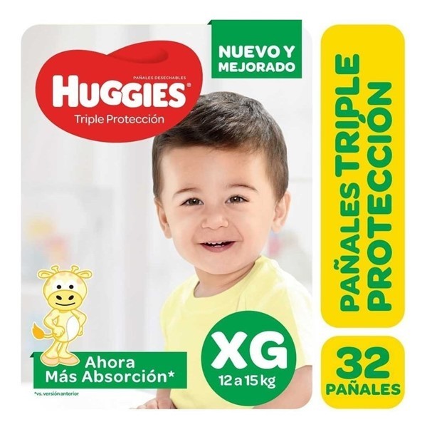 Huggies Triple Protección Pañales Extra Grande X 32 Unidades