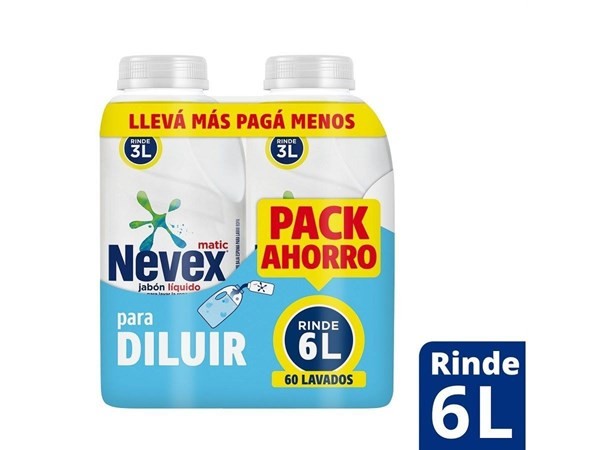 2 Jabón Líquido Para Ropa Nevex Diluible | 500ml 2 Unidades 