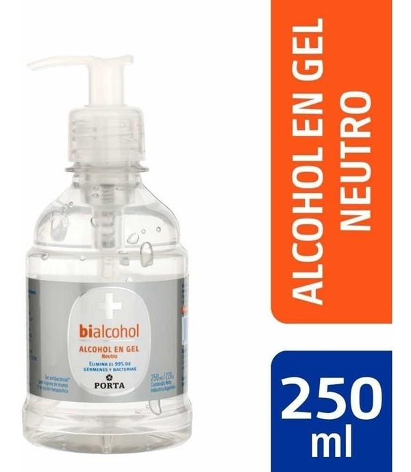 Alcohol en Gel Bialcohol Con Glicerina x 250 ml