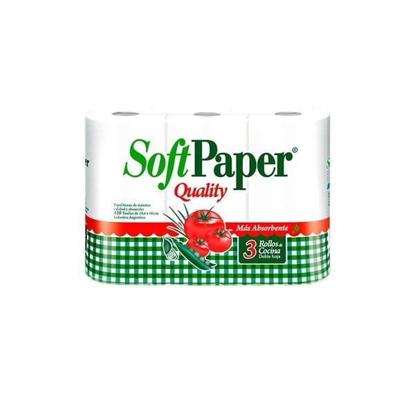 Rollo De Cocina Soft Paper Doble Hoja X 120 Paños #1