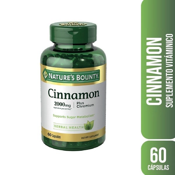 Nature'S Bounty Cinnamon con Cromo 2000 Mg | 60 Capsulas