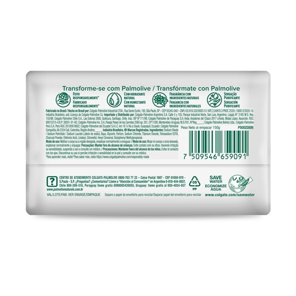 Palmolive Jabón en Barra Naturals Sensación Purificante 150 g alt