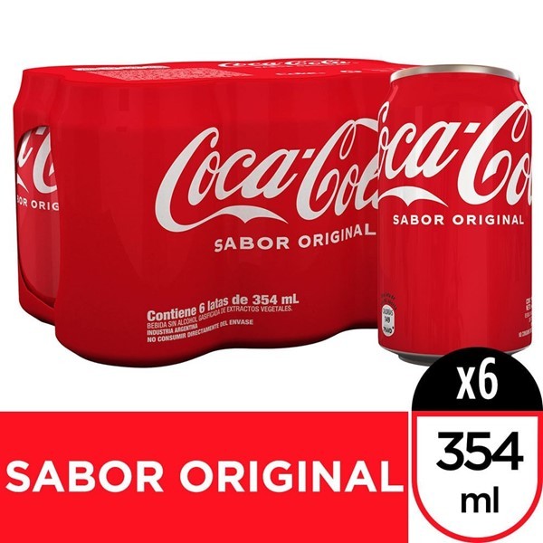 Coca Cola Gaseosa Coca-Cola Sabor Original 354 Ml Multipack X6 #1
