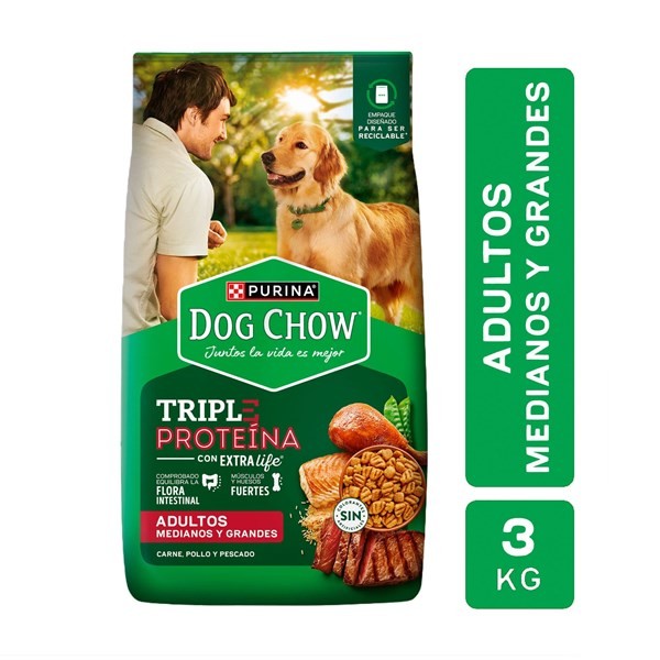 Alimento Para Perro Dog Chow m l Triple Protein 6 Ar 3 kg #1