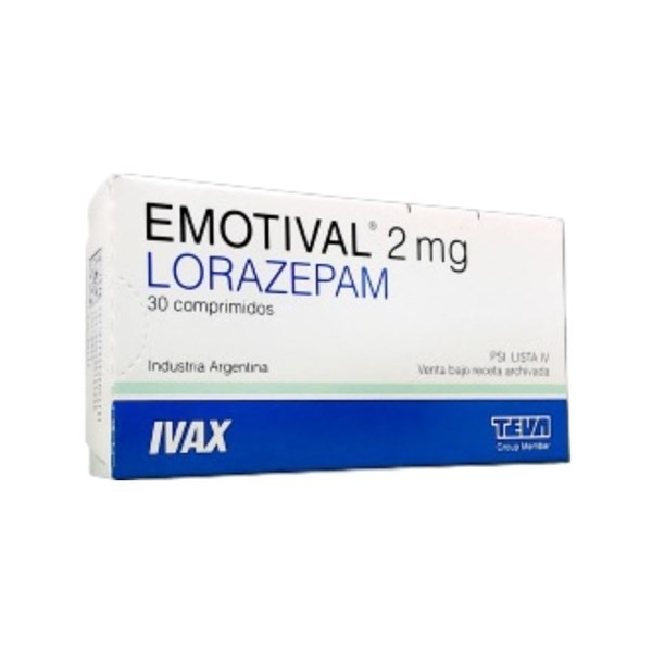 Teva Emotival 2 Mg Lorazepam x 30 Comp #1