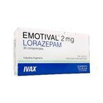 Teva Emotival 2 Mg Lorazepam x 30 Comp #1