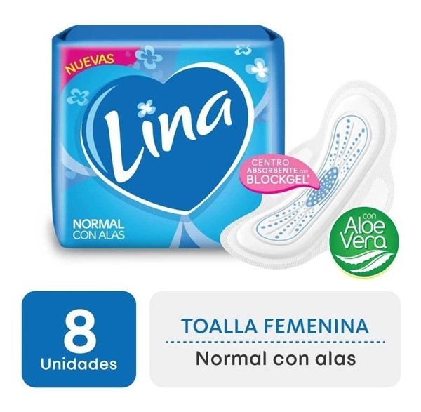 Lina Normal Toalla Femenina Con Alas 8 Unidades | Unico