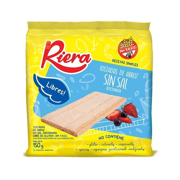 Tostadas de Arroz S/Sal Lib Riera S/ Tacc 12X1 #1