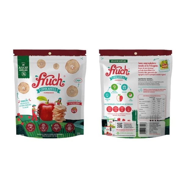 Chips Crocantes de Manzana Roja Fruch Corte Americano Sin Azúcar x 25 g alt