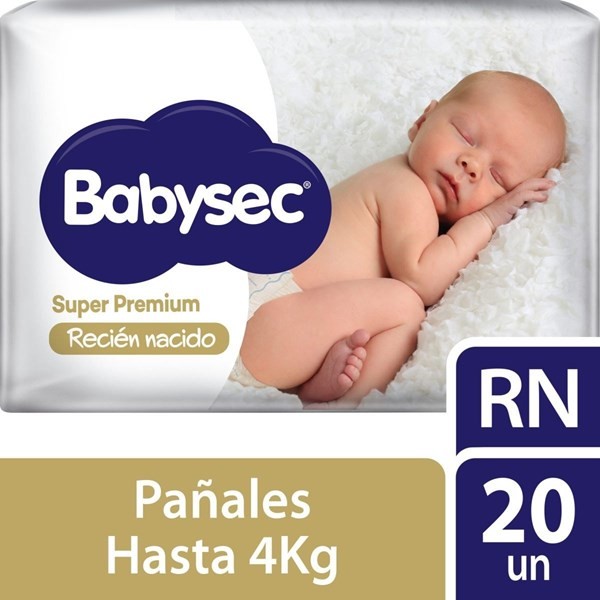 Babysec Pañales Super Premium Recien Nacido 20 Unidades