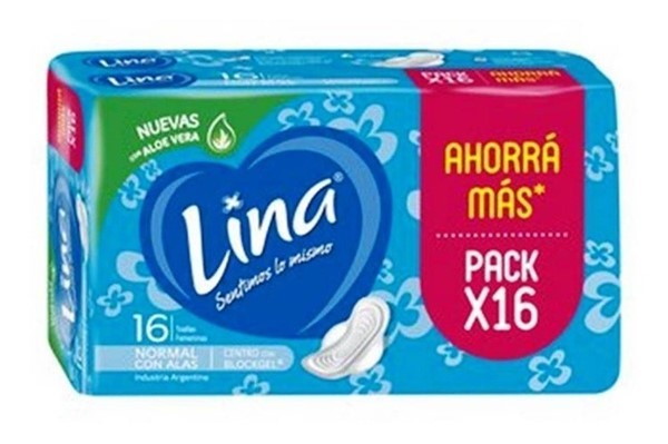 Lina Normal C/ Alas Toallas Femeninas  X 16 Unid #1