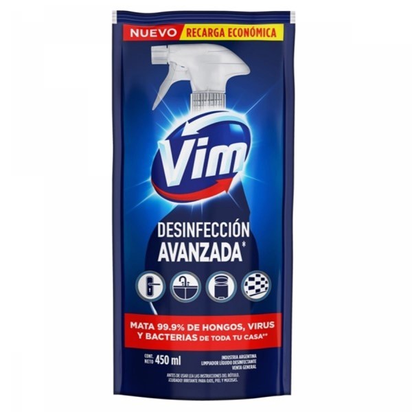 Vim Limpiador Liquido Desinfectante Doypack 450 ml alt