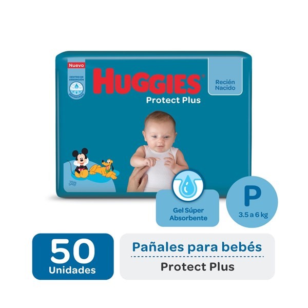 Pañales Huggies Talle P Protect Plus 50 uni #1