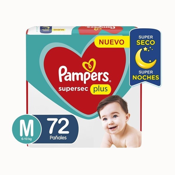 Pampers Pañales Supersec Plus (72 Unidades) | M #1