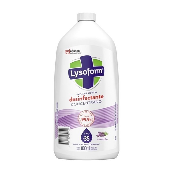 Limpiador Líquido Para Pisos Lysoform Lavanda x 12 x 800 ml #1