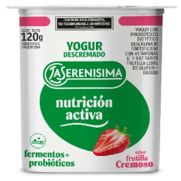 Yogur Cremoso Descremado la Serenísima Sabor Frutilla 120 Grs #1