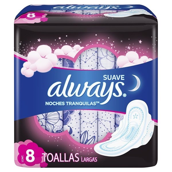 Always Toallitas Femeninas Suaves Noches Tranquilas (8 Unidades) alt