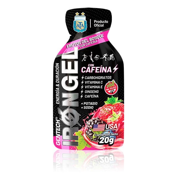 Gentech Iron Gel Cafeina Sabor Frutos Del Bosque 24 Sobres #1