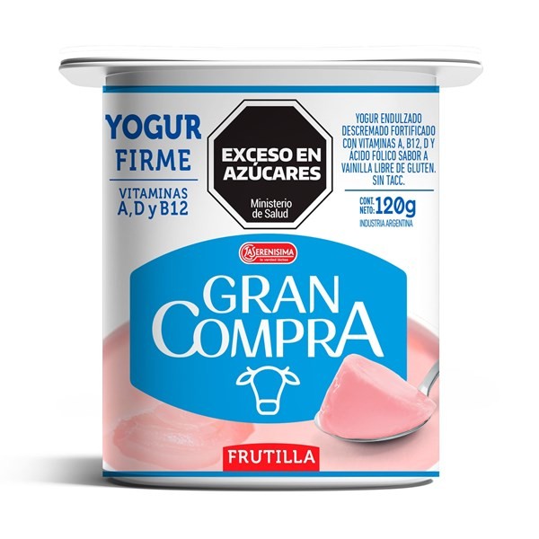 Yogur Descremado Gran Compra Sabor Frutilla 120 G. #1