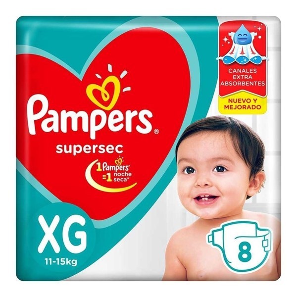Pampers Supersec Pañales Extra Grande x 8 Unidades #1