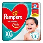 Pampers Supersec Pañales Extra Grande x 8 Unidades #1