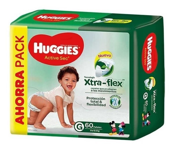Huggies Active Sec Pañales Grande 9-12,5 kg 60 Unidades alt