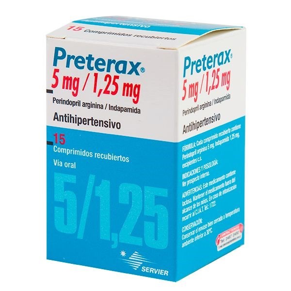 Preterax 5 Mg /1.25 Mg | 15 comprimidos | Perindopril + Indapamida #1