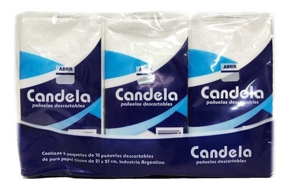 Pañuelos Descartables Candela X 6 Paquetes De 10 Pañuelos alt