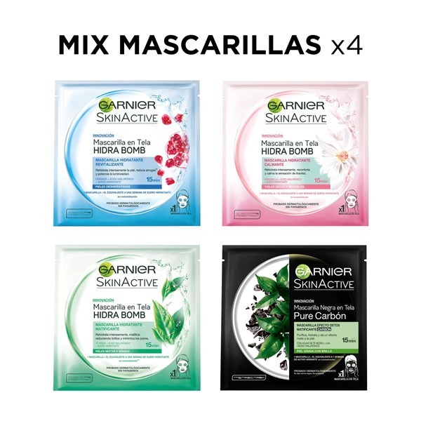 Combo Mascarillas Faciales Garnier Surtidas X4 #1