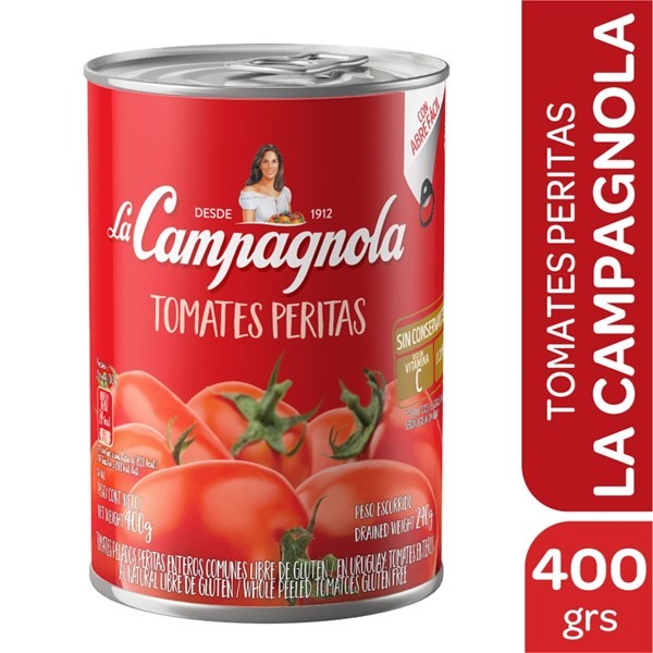 Tomate Pelado Perita La Campagnola Lata 400 g. #1