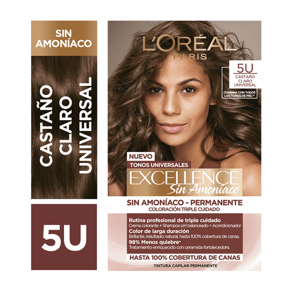 Tintura Permanente Excellence Sin Amoniaco Nº 6 Rubio Oscuro @ #55392B #1