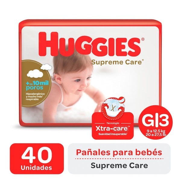 Huggies Pañales Supreme Care G (40 Unidades)