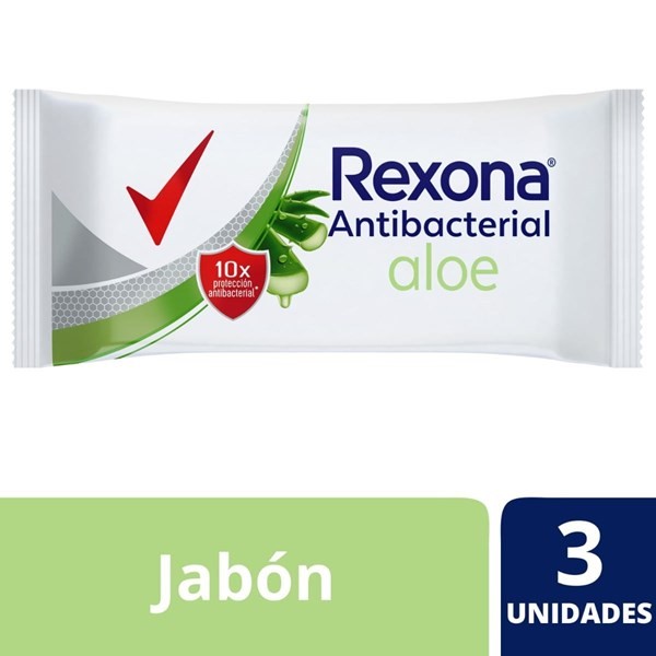 Jabón Antibacterial Rexona Aloe 3X90 gr #1