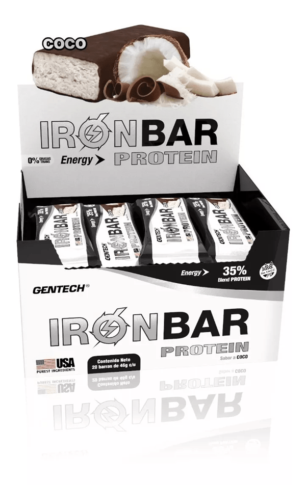 Gentech Ironbar 20 Barras Proteicas Coco