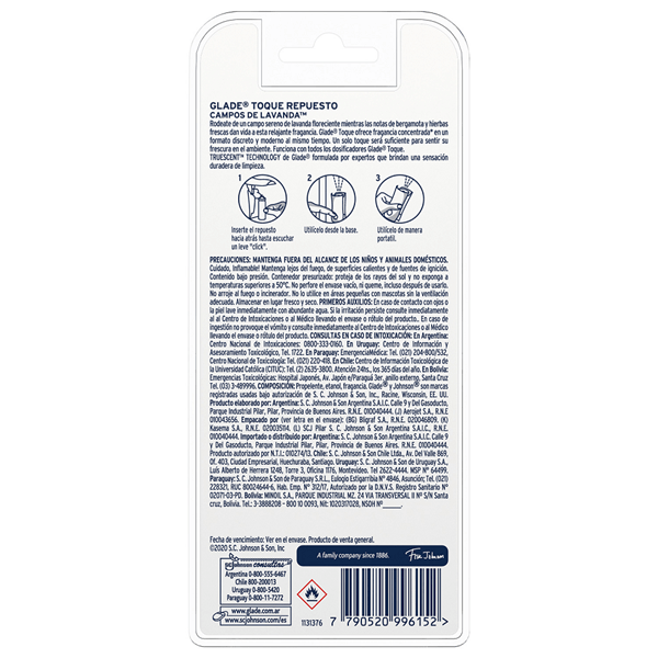 Aromatizante de Ambientes Glade Toque Lavanda Pack X2 92 grx alt