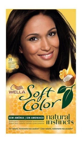 Wella Soft Color Tintura Kit Completo Sin Amoniaco 30 Castaño Oscuro