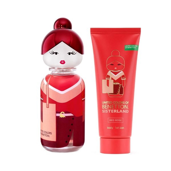Cofre Sisterland Red Rose Edt Benetton 80 ml + Body Lotion alt