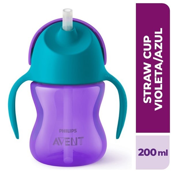 Avent Vaso Con Sorbete Straw Cup 200 ml Scf796/02 alt