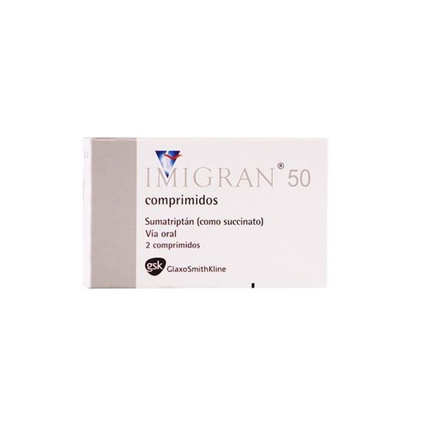 Imigran 50 Mg | 2 Tabletas | Sumatriptan #1