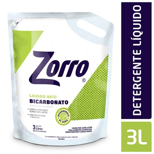 Detergente Liquido Zorro Bicarbonato Dp 3 l #1
