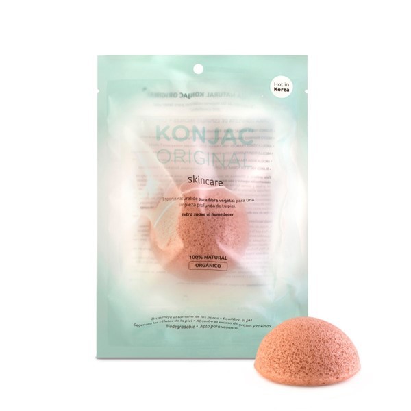 Konjac Esponja Facial Con Arcilla Rosa Francesa #1