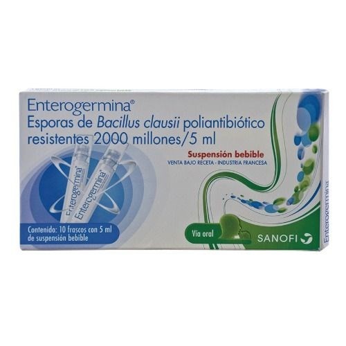 Enterogermina  | Suspensión bebible | 10 frascos con 5ml | Esporas de Bacillus Clausil  alt